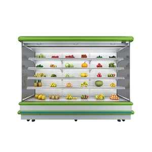 Multi Layer Shelf Display Supermarket Refrigeration Equipment Open Refrigerator Fridge