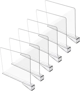 Multi Purpose Closet Bookshelf Clear Acrylic Shelf Dividers Separator