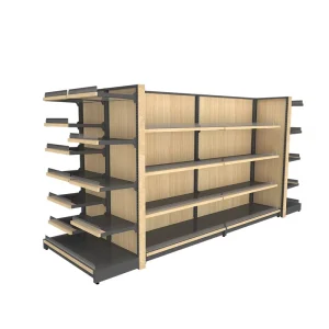 Multi-functional Double Sided Heavy Duty Metallic Supermarket Display Rack Gondola Shelving System Freestanding for Retail Store