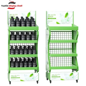 Multi functional Foldable Rotating Modern Iron Merchandise Display Rack Flat Display Stands Floor Standing Retail Stores