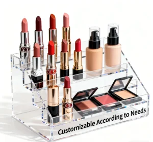 Multi functional Transparent Acrylic Eco Friendly Classic Style Retail Decorative Cosmetic Jewelry Display Organizer Beveled