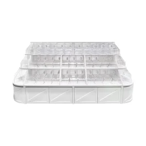 Multi-layer Display Stand Dry Food Island Pick And Mix Candy Display Rack Plastic Folding Cabinet With Food Bins For Shop
