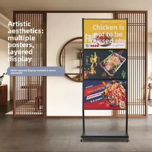 Multi layer Movable Powder Coated KT Board Floor standing Poster Holder Vertical Advertising Sign Display Rack 3 4