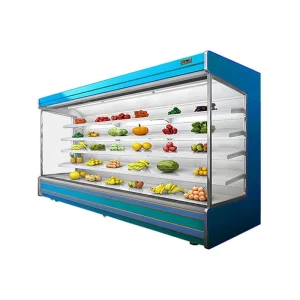 Multi layer Shelf Open Display Chiller Commercial Refrigeration Equipment for Supermarket