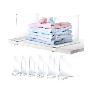 Multifunctional Adjustable Closet Separator Clear Acrylic Shelf Dividers for Organization