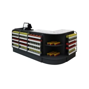 Multifunctional Gray Cash Register for Supermarket and Convenience Store Rock Plate Checkout Table for Shopping Malls