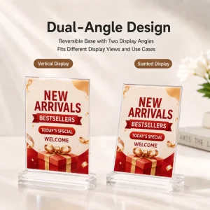 Multiple Sizes Acrylic Tent Card Holder Custom Table Menu Sign Stand for Hotel Bar Coffee Shop Tabletop Display