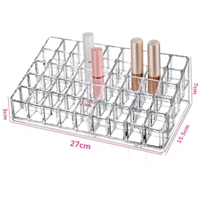 Nano loaded Multi cell Thick Lipstick Shelf Transparent Storage Box Lipstick Storage Shelf Desktop Display Shelf 45