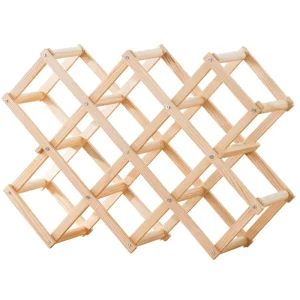 Natural Bamboo Wine Rack Diamond Folding Rack Storage Rack