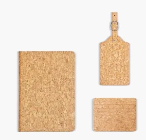 Natural Cork Passport Holder for Logo Printing Eco-Friendly Wood Grain PU Cover