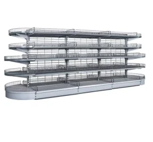 New Design Gondola Shelving Double sided Shelving Wire Display Stand S Shape Supermarket Shelving