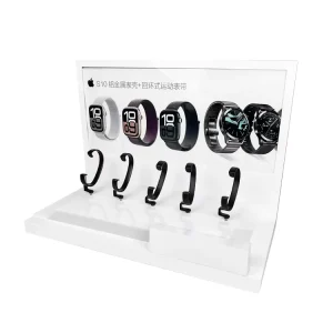 New Design Modern White Acrylic Smart Watches Phone Accessories Holder 5 Watch Mini Portable Eco friendly Display Stand
