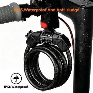 New Fashion Five Digit Password Motorcycle Steel Cable Frame Lock 1.2m Safety Anti theft Bike Lock
