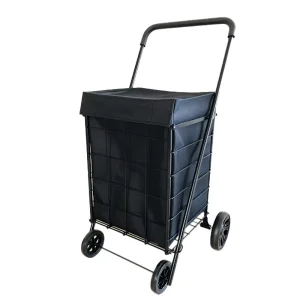 New Heavy Duty Light Weight extra Large Utility Flat Folding Shopping Trolley Cart 360 Rolling Swivel Wheels Convenience Easy