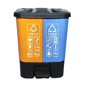 New National Standard Rectangle Thickened Plastic Garbage Trash Bin Foot Pedal Modern Minimalism DIY Printed Household