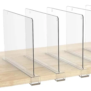 New Slab Shape Acrylic Shelf Dividers with Transparency for Wardrobe & Bathroom