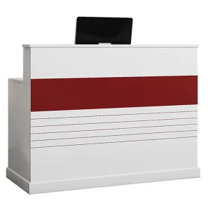 New Style White+Red Color Wooden Customizable Size Small Checkout Counter for Clothing Store