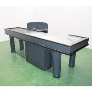 New Supermarket Equipment Steel and Wood Cash Counter Checkout Counters Grocery Store Checkout Counter