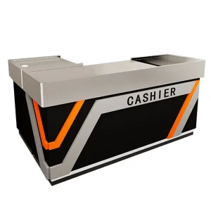 New Supermarket Equipment Steel and Wood Cash Counter Checkout Counters Grocery Store Checkout Counter