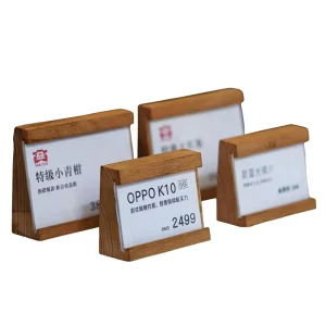 New Wooden Tea Price Display Stand Product Introduction Card Holder Supermarket Price Tag Sign