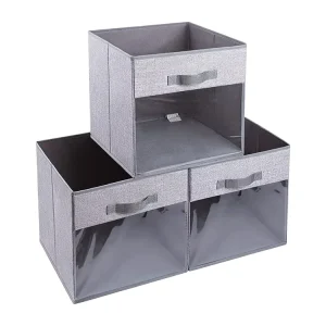 Non Woven Storage Cubes PVC Storage Boxes & Bins Wardrobe Clothing Organizer Rectangle Foldable Clothes Organiser
