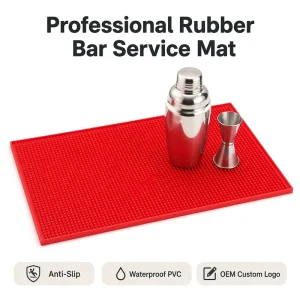 Non slip Waterproof Rubber Bar Mat PVC Anti Skid Pad Kitchen Placemat Counter Beer Whiskey Coffee Cup Mug Drip Mat OEM Custom