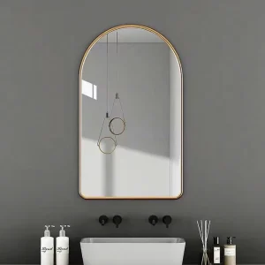 Nordic Arch Bathroom Wall Hanging Aluminum Alloy Framed Mirror for Hotel Decorative Modern Design Home Decor