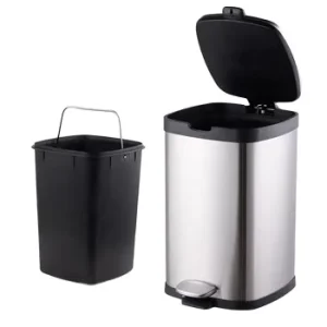 Nordic Bedroom Hotel Indoor Bathroom Rectangle Steel Foot Step Trash Bin