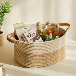 Nordic style Minimalist Oval Cotton rope Model 09 Storage Basket Toy Organizer Household Woven Storage Bin