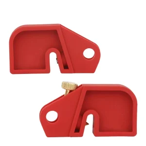 Nylon Miniature Circuit Breaker Device with Lockout Toggles Openings for Smaller Breakers