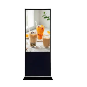 ODM OEM 55 Inch LCD Commercial Display Vertical Stand Aluminum Alloy Frame Store Menu Animation Digital Sign FC CE RoHS