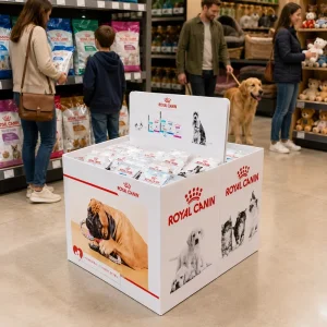OEM Custom Printed Corrugated Dump Bin Display Bin for Pet Food Dog Cat Food Retail Pet Store