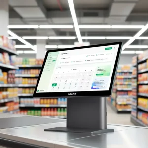 OEM Customizable Touch Screen Aluminum Alloy Point of Sale System for Supermarket
