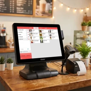 OEM ODM Commercial All in One 17” Desktop Touchscreen POS Systems Windows Point of Sale Cash Register Machine for Gas Station