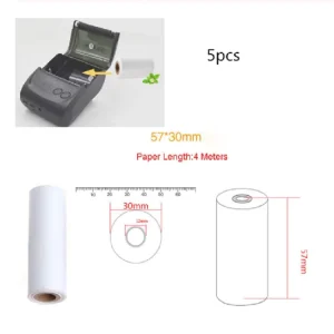 Office School Supplies 57x30mm Single Layer Smooth Waterproof Thermal Cash Register Paper 45-55gsm Supermarket