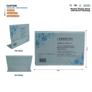 One Piece Molded Acrylic Desktop Sign Holder Angled L Shape Table Label Display Stand for Retail Price Tags