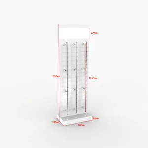 Optical Store Displays Portable Floor Glasses Sunglasses Display Stand MDF Aluminium Red