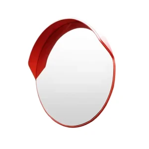 Orange Red 32 Inch Outdoor Convex Mirrors 80cm PC Reflective 180 Degree View Durable Weather Resistant
