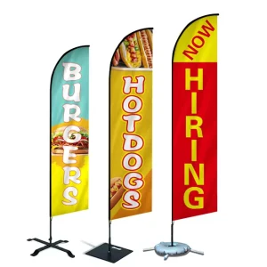 Outdoor Digital Print Banner Beach Flag Pole Kit with Logo Feather Flag