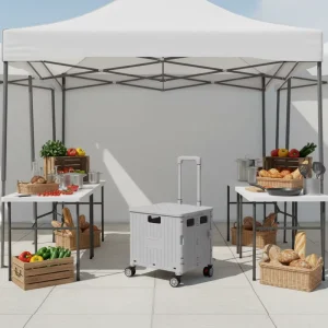 Outdoor Foldable Trolley Plastic Storage Cart for Camping Suppliers High Quality Outdoor Furniture Folding Plastic Service