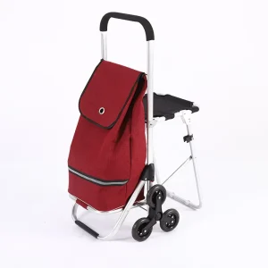 Outdoor Folding Trolley Cart Climbing Wheels Shopping Trolley Large Capacity Aluminum Grocery Cart