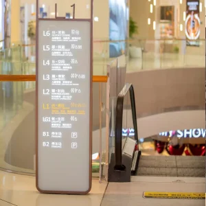 Outdoor Hospital Square Tower Building LED Direction Signs 3D Display Pillar Wayfinding Guide Floor Bracket Public