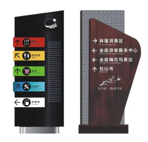 Outdoor Illuminated Acrylic Pylon Signs Durable Way Finding Signs 3D Stainless Steel Pylon Signs