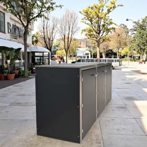 Outdoor Metal Trash Bin Eco Friendly Public Waste Recycling Garbage Container for Street Park Community