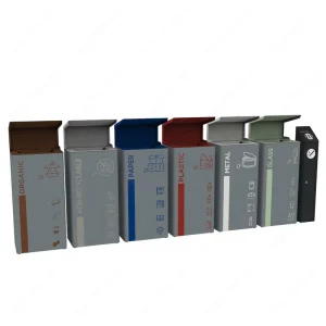 Outdoor Public Metal Dustbin Standing Trash Can Litter Waste Receptacle Recycle Sorting Bin Lid Dustbin Street Trash Can