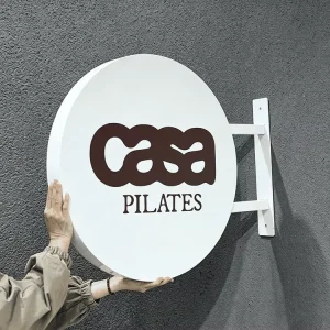 Outdoor Shop Round Blade Sign Hanging Advertising Signboard for Business Custom Store Logo Name Blade Signage