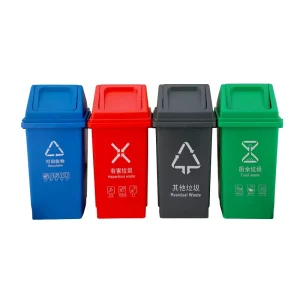 Outdoor Square Multicolor Car Trash Can Trash Container Dumpster Garbage Dust Bin for Kitchen