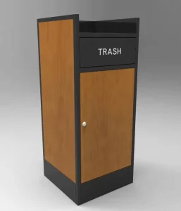 Outdoor Steel and HPL Custom Made Trash Bin Dustbin for Fast Food Waterproof Metal Rubbish Bin