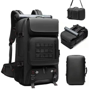 Outdoor Travel Backpack with Shoe Store USB Charging Hidden Shoulder Strap Breathable Mesh Back Panel Large Capacity Rucksack