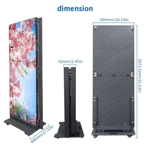 P1.25 P1.53 P1.86 P2 P2.5 Foldable LED Poster Screen Indoor GOB Process Floor Standing Wifi Control HD Digital Signage